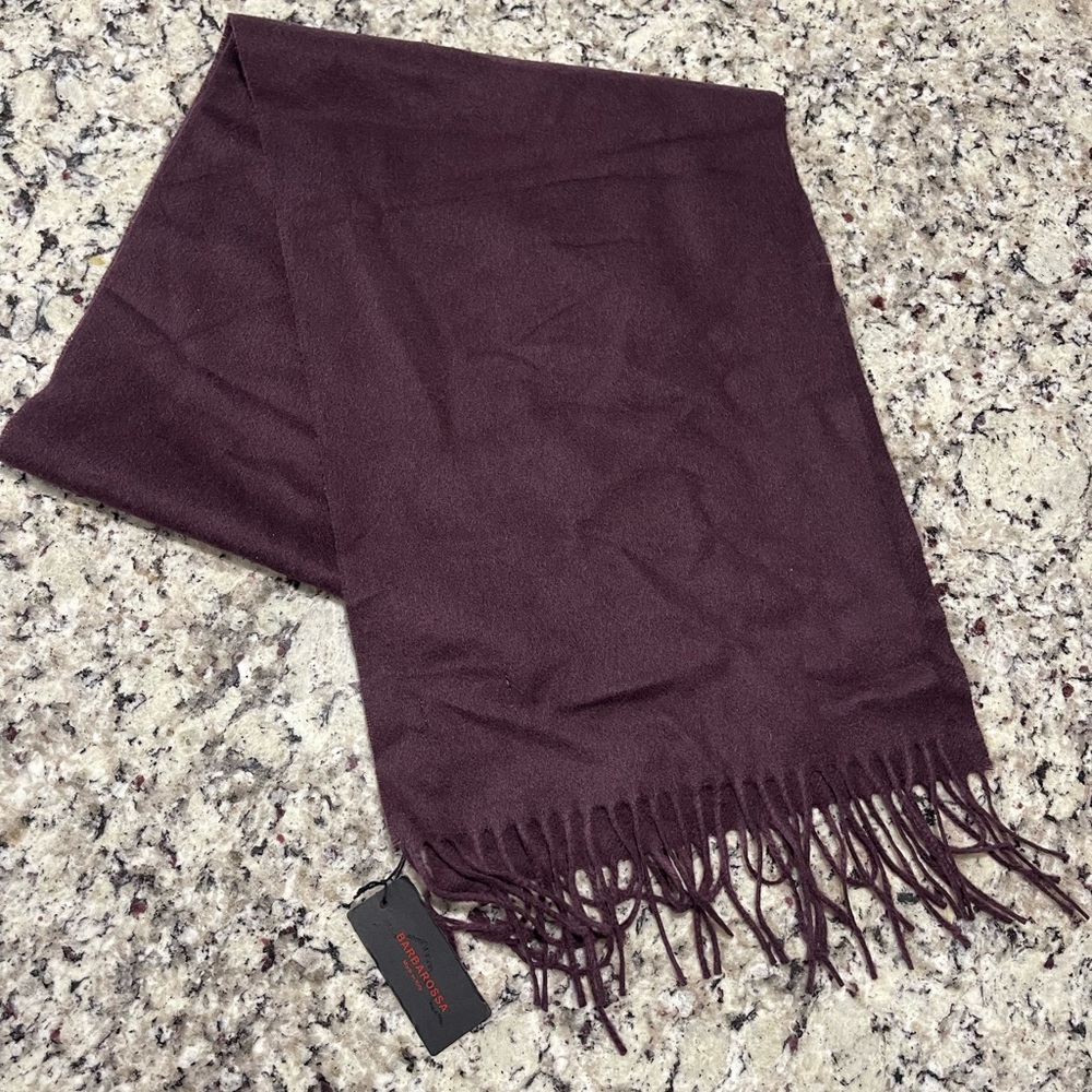 Barbarossa Italian 100% Camel Hair Scarf Brand New - Dark Purple NWT
